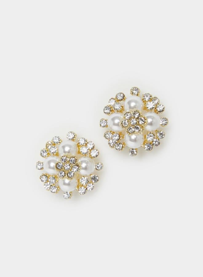 ستايلي أقراط بتصميم عنقود لؤلؤ مزين - Image 3